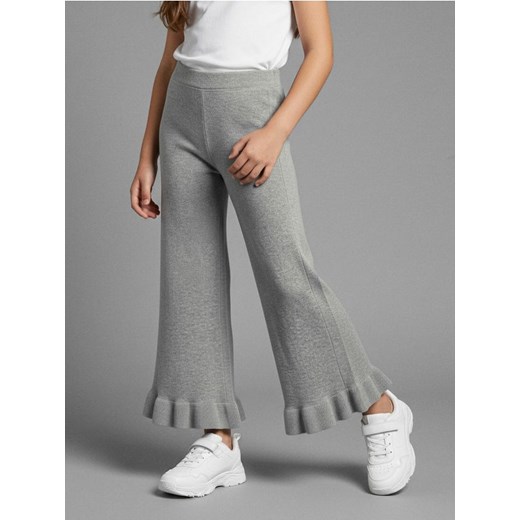 Sinsay - Spodnie swetrowe wide leg z ozdobnymi falbankami - szary ze sklepu Sinsay w kategorii Spodnie dziewczęce - zdjęcie 187666753