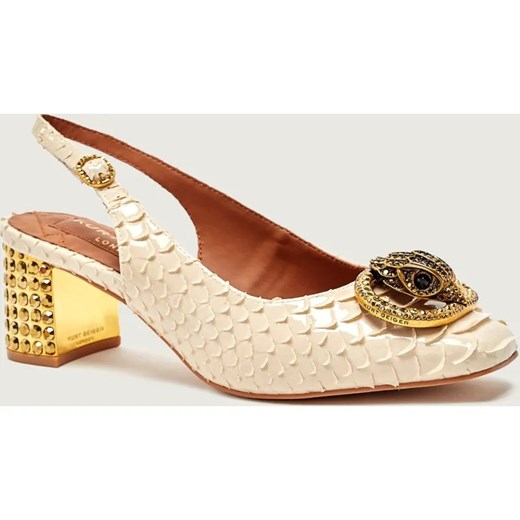 Kurt Geiger Skórzane czółenka na słupku CHELSEA BLOCK SLIN ze sklepu Gomez Fashion Store w kategorii Czółenka - zdjęcie 187667903