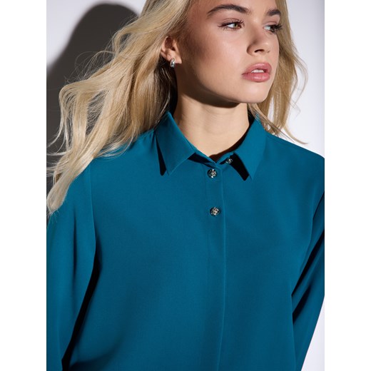 Mohito - Turkusowa koszula regular fit - zielony ze sklepu Mohito w kategorii Koszule damskie - zdjęcie 187669030