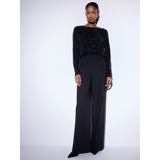 Mohito - Spodnie z szeroką nogawką - czarny ze sklepu Mohito w kategorii Spodnie damskie - zdjęcie 187669162