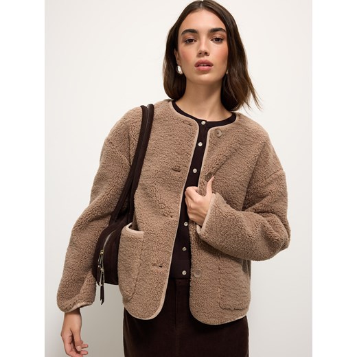 Mohito - Kurtka typu teddy - beżowy ze sklepu Mohito w kategorii Kurtki damskie - zdjęcie 187669271
