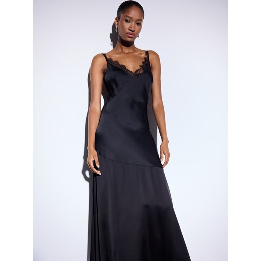 Mohito - Satynowa sukienka maxi - czarny ze sklepu Mohito w kategorii Sukienki - zdjęcie 187669290