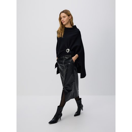 Reserved - Spódnica midi z suwakiem - czarny ze sklepu Reserved w kategorii Spódnice - zdjęcie 187669394