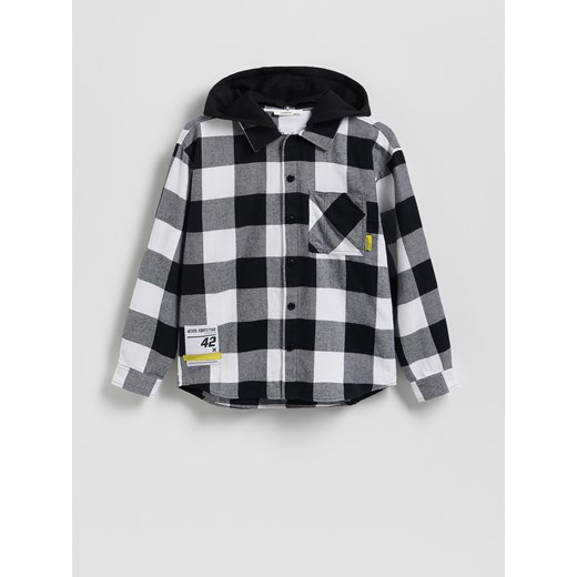 Reserved - Koszula oversize w kratę - czarny ze sklepu Reserved w kategorii Koszule chłopięce - zdjęcie 187669403