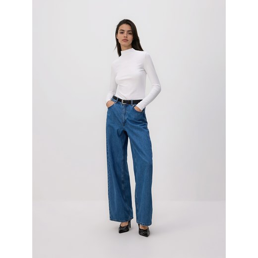 Reserved - Longsleeve z modalem - biały ze sklepu Reserved w kategorii Bluzki damskie - zdjęcie 187669503