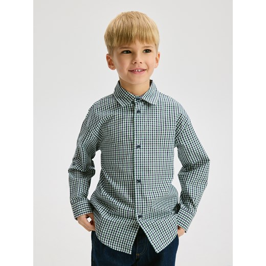 Reserved - Koszula w drobną kratę - zielony Reserved 152 (11 lat) Reserved