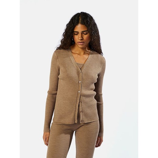 Rodier Wełniany kardigan w kolorze jasnobrązowym ze sklepu Limango Polska w kategorii Swetry damskie - zdjęcie 187669883