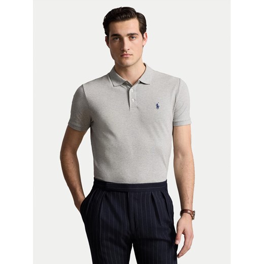 Polo Ralph Lauren Polo 710941439004 Szary Custom Slim Fit ze sklepu MODIVO w kategorii T-shirty męskie - zdjęcie 187670223