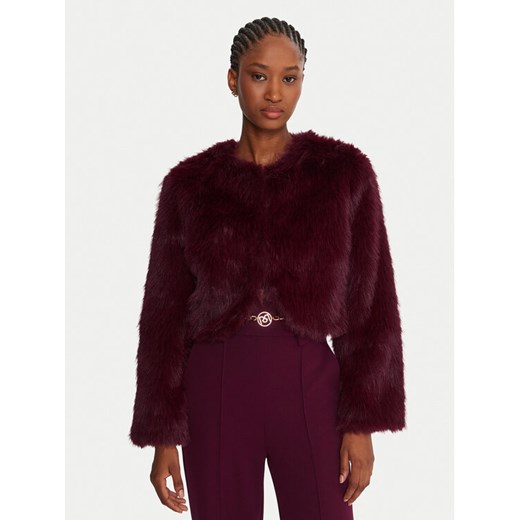 Rinascimento Futro CFC0125075003 Bordowy Regular Fit ze sklepu MODIVO w kategorii Futra damskie - zdjęcie 187670242