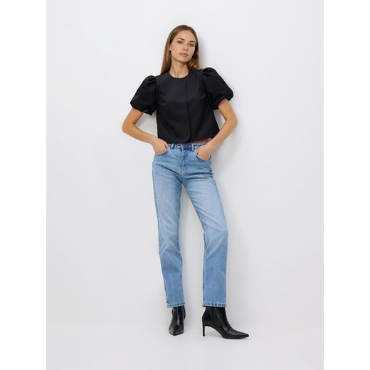 Reserved - Bluzka z bufiastymi rękawami - czarny Reserved XL Reserved