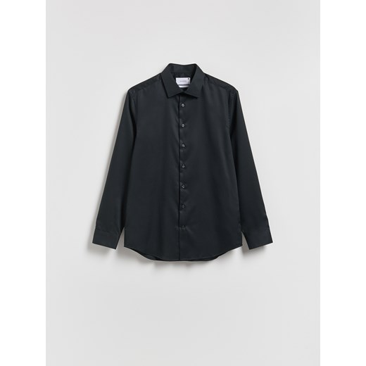 Reserved - Bawełniana koszula slim fit - czarny ze sklepu Reserved w kategorii Koszule męskie - zdjęcie 187670714