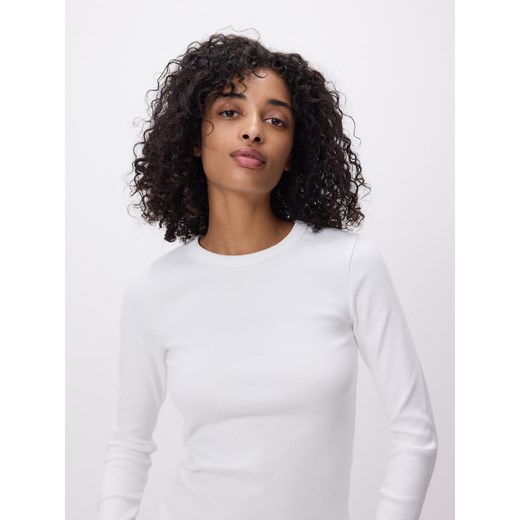 Reserved - Longsleeve w prążek - złamana biel ze sklepu Reserved w kategorii Bluzki damskie - zdjęcie 187670743