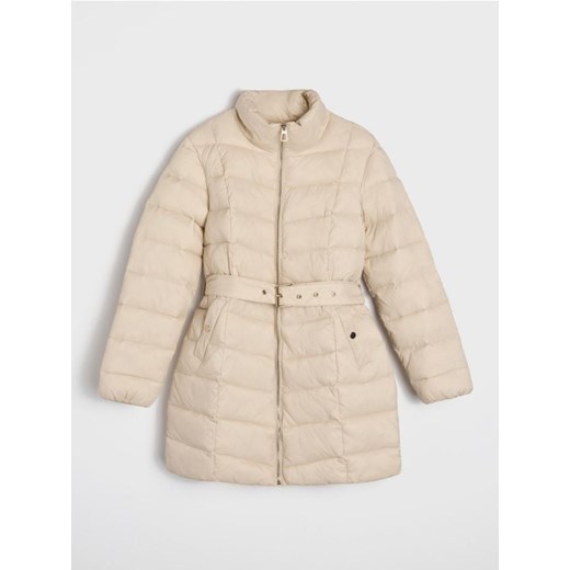Sinsay - Pikowana kurtka z kapturem - kremowy Sinsay XXL Sinsay
