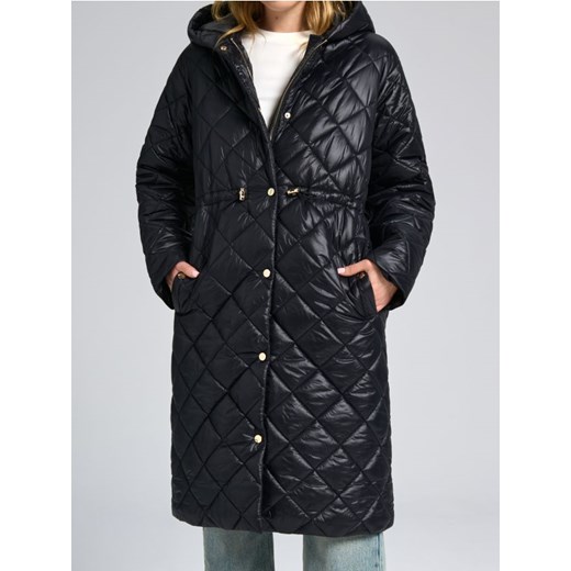 Sinsay - Pikowana kurtka puffer z kapturem - czarny ze sklepu Sinsay w kategorii Kurtki damskie - zdjęcie 187671431