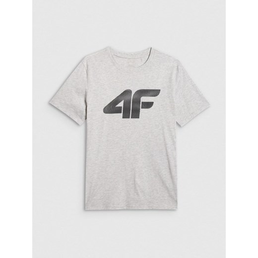 Męski t-shirt z nadrukiem 4F 4FRMM00TTSHM3251 - szary ze sklepu Sportstylestory.com w kategorii T-shirty męskie - zdjęcie 187671553