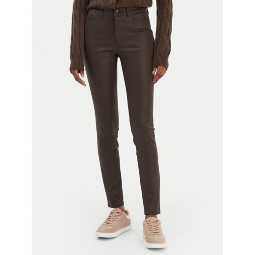 Vero Moda Spodnie z imitacji skóry Flash 10314591 Brązowy Skinny Fit ze sklepu MODIVO w kategorii Spodnie damskie - zdjęcie 187673302