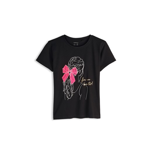 GATE Bawełniana koszulka z nadrukiem 8Y ze sklepu gateshop w kategorii Bluzki dziewczęce - zdjęcie 187673901