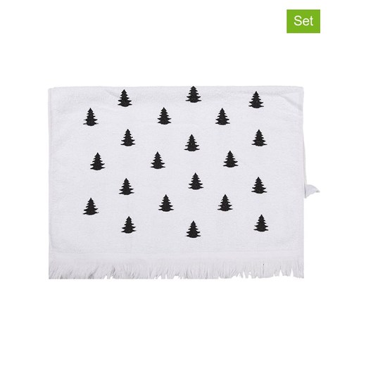 Clayre &amp; Eef Ręczniki (2 szt.) w kolorze biało-czarnym dla gości - 66 x 40 cm ze sklepu Limango Polska w kategorii Ręczniki - zdjęcie 187674851