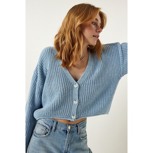 Happiness Istanbul Kardigan w kolorze błękitnym Happiness Istanbul onesize okazja Limango Polska