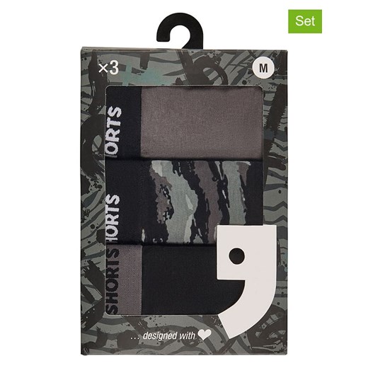 Happy Shorts Bokserki (3 pary) w kolorze czarno-brązowym ze sklepu Limango Polska w kategorii Piżamy męskie - zdjęcie 187675013