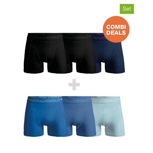 Muchachomalo Bokserki (6 par) w kolorze granatowym, czarnym i niebieskim ze sklepu Limango Polska w kategorii Majtki męskie - zdjęcie 187675270