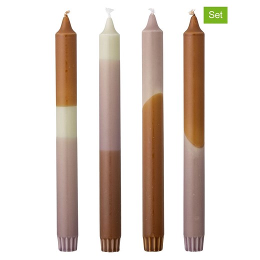 Bloomingville Świece (4 szt.) &quot;Dip Dye&quot; w kolorze jasnobrązowo-fioletowym - 4x 75 g ze sklepu Limango Polska w kategorii Świece i dyfuzory - zdjęcie 187675344