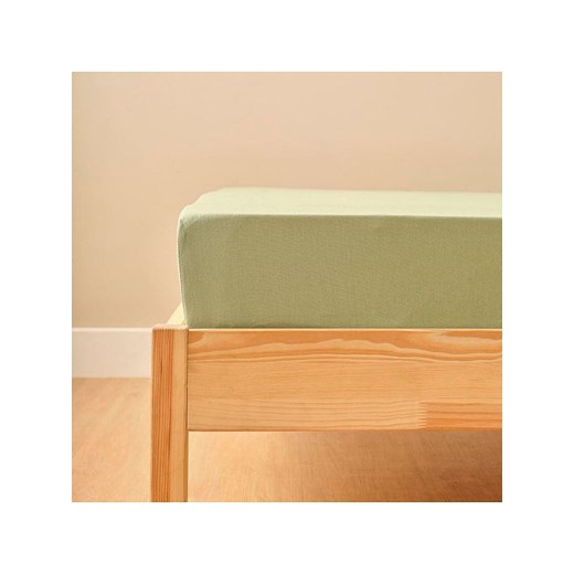 BELLA MAISON Satynowe prześcieradło &quot;Basic&quot; w kolorze jasnozielonym na gumce ze sklepu Limango Polska w kategorii Prześcieradła - zdjęcie 187676404