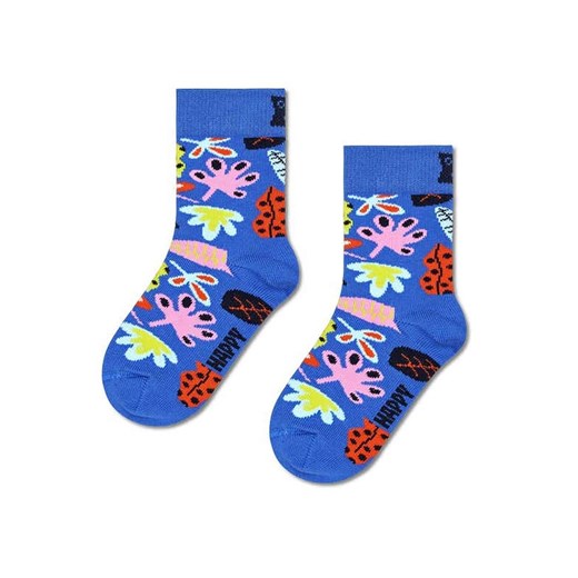 Happy Socks Skarpety &quot;Leaves&quot; w kolorze niebieskim ze wzorem ze sklepu Limango Polska w kategorii Skarpetki dziecięce - zdjęcie 187676512