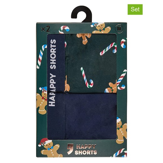 Happy Shorts Bokserki (2 pary) w kolorze szmaragdowo-granatowym ze sklepu Limango Polska w kategorii Majtki męskie - zdjęcie 187676873