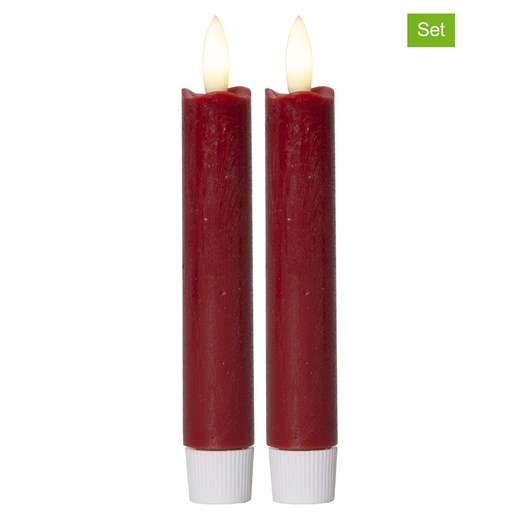 STAR Trading Świece LED (2 szt.) &quot;Flamme&quot; w kolorze czerwonym - wys. 15 cm ze sklepu Limango Polska w kategorii Świece i dyfuzory - zdjęcie 187676900