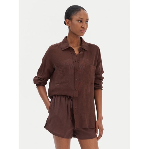 Seafolly Koszula Breeze 55428-TO Brązowy Regular Fit ze sklepu MODIVO w kategorii Koszule damskie - zdjęcie 187677124