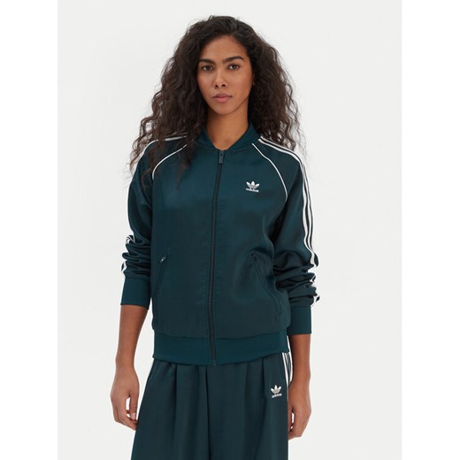 adidas Bluza SST adicolor Satin JZ6732 Zielony Regular Fit ze sklepu MODIVO w kategorii Bluzy damskie - zdjęcie 187677164