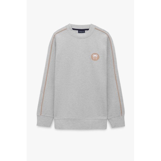 BLUZA TENNIS CLUB 106 Z OKRĄGŁYM DEKOLTEM SZARA Z WISKOZĄ ze sklepu Recman w kategorii Bluzy męskie - zdjęcie 187677672