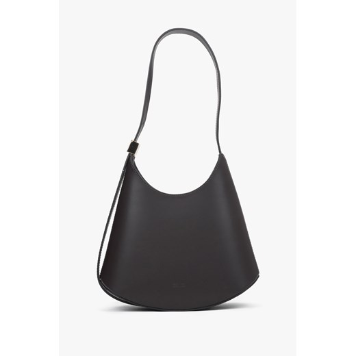 Estro: Ciemnobrązowa torebka damska na ramię z włoskiej skóry naturalnej Premium ze sklepu Estro w kategorii Listonoszki - zdjęcie 187677831