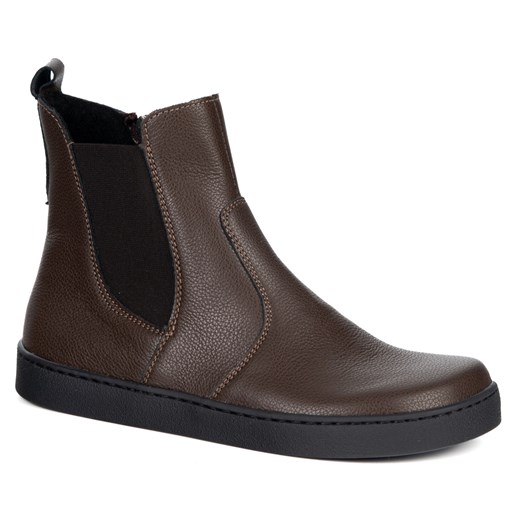 Damskie sztyblety barefoot Brooke na grubszym spodzie brązowe ze sklepu butyolivier w kategorii Botki - zdjęcie 187678133