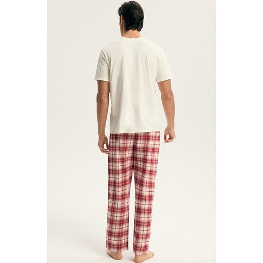 Esotiq bawełniana piżama męska Chrismis 44550-01X, Kolor kremowo-czerwony, Rozmiar L, Esotiq ze sklepu Primodo w kategorii Piżamy męskie - zdjęcie 187678482