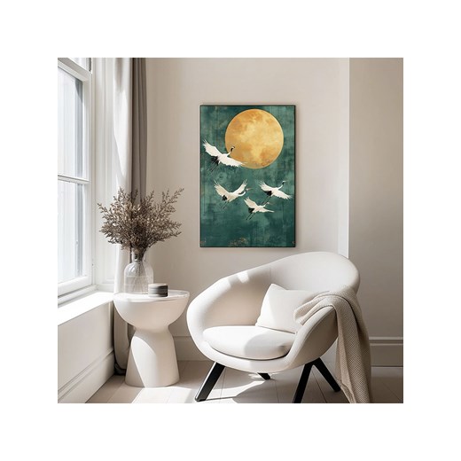 Orangewallz Druk artystyczny &quot;Cranes at Night&quot; w ramce ze sklepu Limango Polska w kategorii Obrazy - zdjęcie 187678602