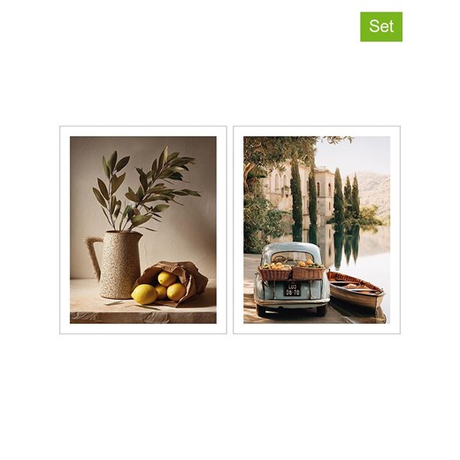Orangewallz Druki artystyczne (2 szt.) &quot;Italian Set&quot; w ramce ze sklepu Limango Polska w kategorii Obrazy - zdjęcie 187678632