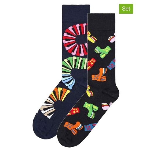 Happy Socks Skarpety (2 pary) w kolorze czarnym ze sklepu Limango Polska w kategorii Skarpetki męskie - zdjęcie 187678681