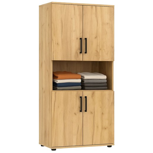 Wysoki regał na ubrania dąb craft N4-G80 ze sklepu Edinos.pl w kategorii Regały i witryny - zdjęcie 187678913