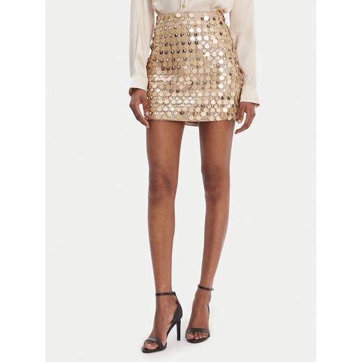 Guess Spódnica 180021 Złoty Classic Fit ze sklepu MODIVO w kategorii Spódnice - zdjęcie 187679640