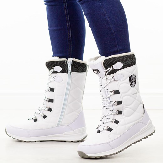 Białe zimowe śniegowce damskie z membraną American Club Softshell Sn88 ze sklepu suzana.pl w kategorii Śniegowce damskie - zdjęcie 187679923