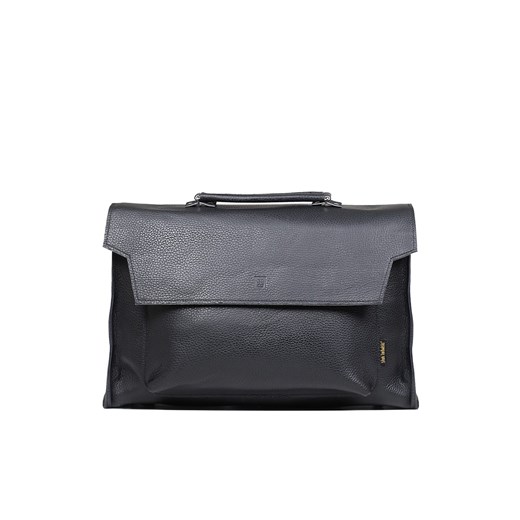 czarna torba skórzana na ramię i do ręki Leon ze sklepu Słoń Torbalski w kategorii Listonoszki - zdjęcie 187680004