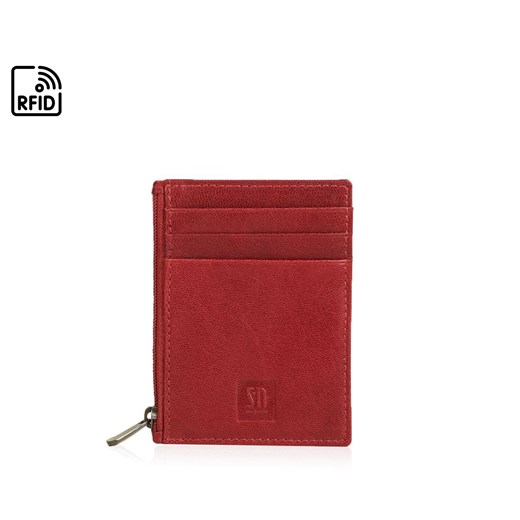 czerwony portfel skórzany / etui KLASYCZNY ze sklepu Słoń Torbalski w kategorii Portfele damskie - zdjęcie 187680014