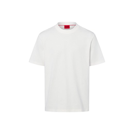 HUGO Koszulka męska - Dapolino Mężczyźni Bawełna écru jednolity ze sklepu vangraaf w kategorii T-shirty męskie - zdjęcie 187680181