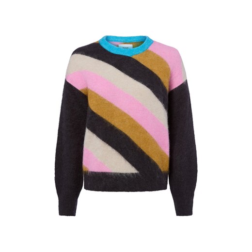 Nümph Damski sweter z dzianiny z alpaką i wełną - Nusuri Kobiety granatowy w paski ze sklepu vangraaf w kategorii Swetry damskie - zdjęcie 187680193