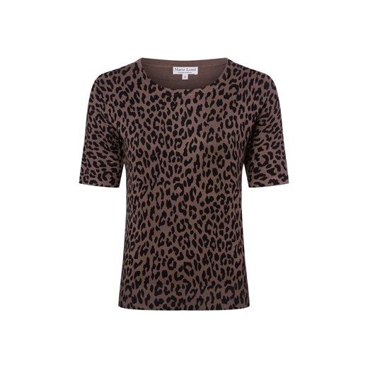 Marie Lund Damska koszulka z dzianiny Kobiety błotnisty wzorzysty ze sklepu vangraaf w kategorii Swetry damskie - zdjęcie 187680202
