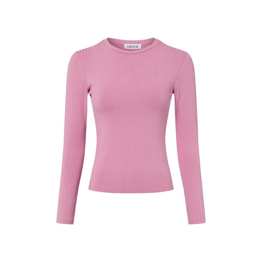 EDITED Damska koszulka z długim rękawem - Ginger Kobiety wiskoza brudny róż jednolity ze sklepu vangraaf w kategorii Bluzki damskie - zdjęcie 187680214