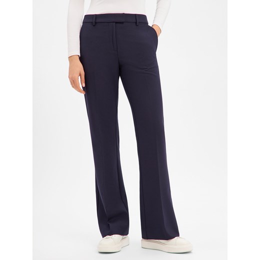 Msch Copenhagen Damskie spodnie materiałowe - MSCHFreylia Kobiety granatowy jednolity ze sklepu vangraaf w kategorii Spodnie damskie - zdjęcie 187680251