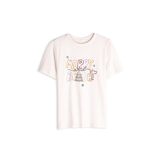 GATE Bawełniana koszulka ze świątecznym nadrukiem 34 ze sklepu gateshop w kategorii Bluzki damskie - zdjęcie 187680281